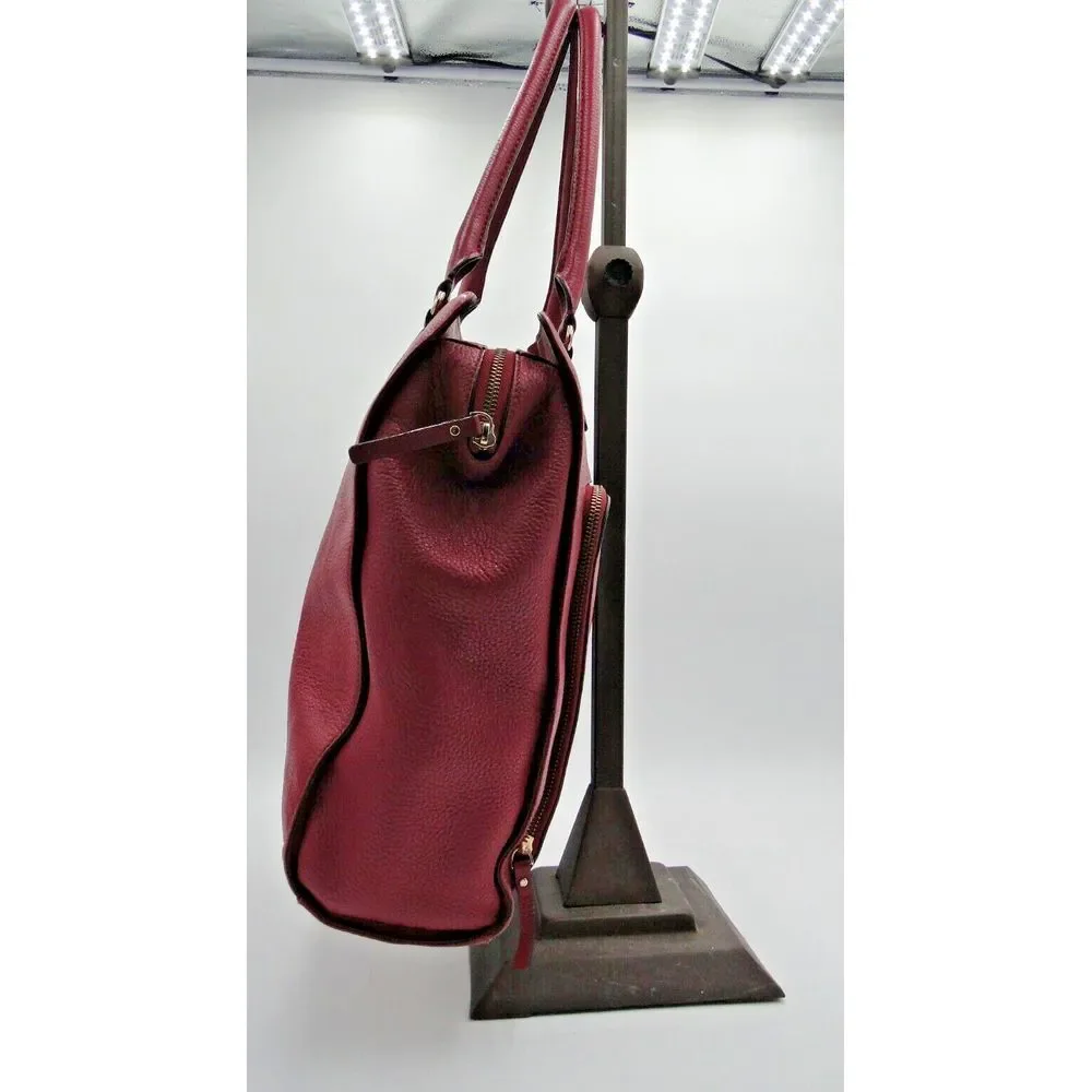 Kate Spade New York Laptop Tote Shoulder Bag‎ Magenta Leather 13L x14 H x 4.5 W
